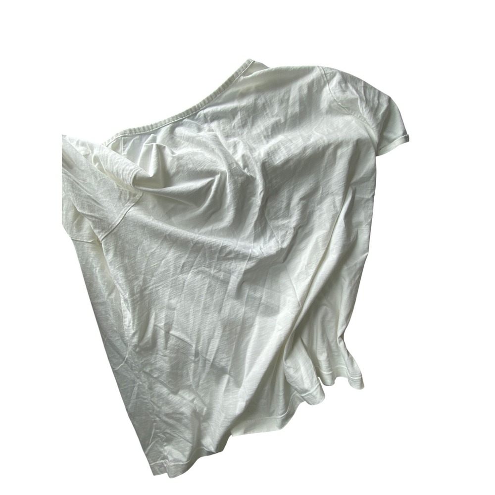 ST JOHNS BAY Womens White Henley Top Plus Size 2X 2XG Button‎ Up Short Sleeve
